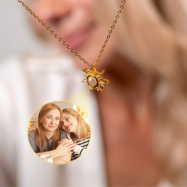 Sun Photo Necklace - Personalised Necklace - Customised Necklace Necklace Gold Brother & Sisters